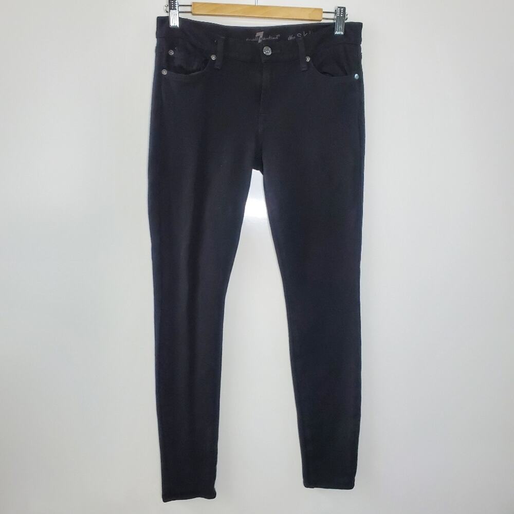 7 for all mankind black stretchy "the skinny" pants  Size 29 GUC - Picture 9 of 9
